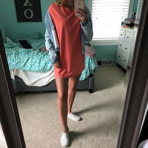 vtg coral t-dress